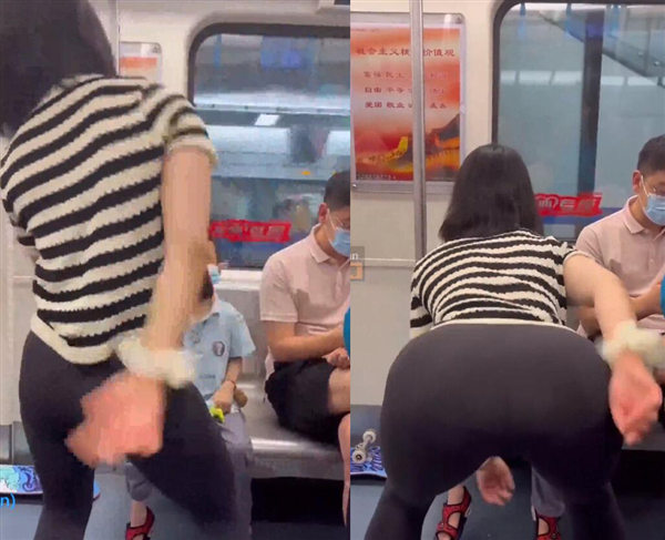 抖音爆料某女对着地铁上男孩跳热舞引发热议，网友表示没有底线